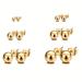 2pcs/pair 3-8mm Silver/black/golden/rose Golden Ball Shaped Stud Earrings Of 316l Medical Stainless Steel Hypoallergenic For Men And Women