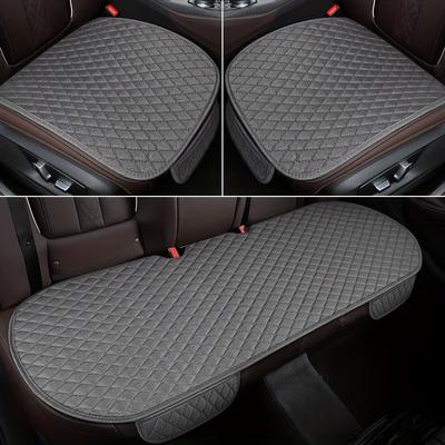 Breathable Non-slip Pure Linen Car Seat Cushion - Universal Fit For Car, Suv, Truck, And Boat - Protects Front And Rear Seats - 4 Seasons Comfort - Ideal For Long Drives And Commutes