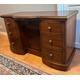 Late Victorian one-piece Mahogany Bow Breakfront Six Drawer Kneehole Desk