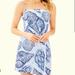 Lilly Pulitzer Dresses | Lilly Pulitzer Jesse Dress Romper Blue Peri Pop Up Stuffed Shells Size 8 | Color: Blue/White | Size: 8