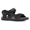 Sandale GEOX "UOMO SANDAL STRADA", Herren, Gr. 40, schwarz (schwarz, grau), Lederimitat, sportlich, Schuhe, Sommerschuh, Klettschuh, Outdoorsandale, im Trekking-Look