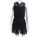 Free People Dresses | Free People Womens Lace Sheer V Neck Sleeveless Tank Dress Blue Black Size Xs | Color: Blue | Size: Xs