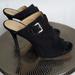 Michael Kors Shoes | Michael Kors Suede Peep Toe Platform Mules Black Size 10 Euc | Color: Black | Size: 10