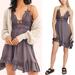 Free People Dresses | Free People Gray Adella Crochet Lace Mini Slip Dress S | Color: Gray | Size: Xs
