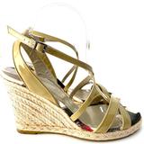 Burberry Shoes | Burberry Yellow Open Toe Espadrille Wedge Sandals | Color: Tan/Yellow | Size: 40eu