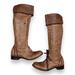 Anthropologie Shoes | Distressed Anthropologie Schuler & Sons Philadelphia Dolmen Ribbon Boots 7b | Color: Brown | Size: 7