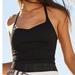 Free People Tops | Free People Movement - Happiness Runs Sweetheart Crop Tank Size Large | Color: Black | Size: L