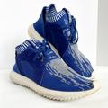 Adidas Shoes | Adidas Originals Tubular Defiant Primeknit Blue Light Grey Athletic Shoe Sz 7.5 | Color: Blue/Silver | Size: 7.5