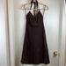 J. Crew Dresses | J. Crew Brown Textured Halter Top A-Line Midi Flare Bottom Dress A | Color: Brown | Size: 8