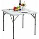 FOREHILL Table Pliante Table de Camping 87cm, Table de Pique-Nique Carrée avec Poignée pour Jardin