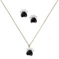 Kate Spade Jewelry | Kate Spade Paw Print Necklace Earrings Set | Color: Black/Silver | Size: Os