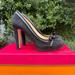 Kate Spade Shoes | Kate Spade Ny Suede Patent Leather Bow Ribbon Heels Coquette 7.5 Made In Italy | Color: Black | Size: 7.5