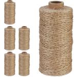 6 rouleaux de ficelle en jute (chacune : 100 m), biodégradable, bricolage, jardin, emballage,