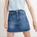 Madewell Skirts | Madewell Rigid Denim A-Line Jean Skirt Mini Above Knee Frayed Hem 26 2 | Color: Blue | Size: 2