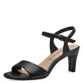 Tamaris Damen Sandalen mit Absatz Vegan Stilettoabsatz; BLACK MATT/schwarz; 38