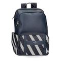 Pepe Jeans Celine Laptop Backpack 15.6" Blue 30x41x14cm Polyester with Faux Leather Details 12.76L by Joumma Bags, Blue, Laptop Backpack