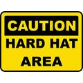 INDIGOS UG - Aluminum composite panel - Safety - Warning - Caution Hard Hat Area Sign 914mmx1219mm - Decal for Office - Company - School - Hotel