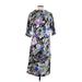 Dries Van Noten Casual Dress Crew Neck 3/4 sleeves: Blue Floral Dresses - Women's Size 36