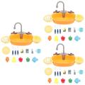 Totority 3 Sets Kitchen Water Toy Toys for Toddlers Childrens Toys Children’s Toys Kid Toys Electric Kitchen Sink Toys Dishwasher Play Toys Pretend Play Sink Toy for Kids Role Play Sink Toy