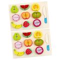 FAVOMOTO 2 Sets Cecilia Children’s Toys Girls Toys Childrens Toys Cutting Fruit Vegetables Toys Wood Cutting Toys Girls Toddler Toys Food Play Toys Wooden Play Food Cutting Toys Toddlers