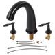 3 Holes Basin Faucet, Vintage Double Handle Basin Mixer Tap, Full Copper Bathroom Tap Hot and Cold Water Taps(Black)