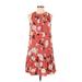 Ann Taylor LOFT Casual Dress - DropWaist: Red Floral Dresses - Women's Size Small