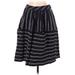 Maeve Casual A-Line Skirt Knee Length: Blue Stripes Bottoms - Women's Size 2