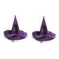 ibasenice 2pcs Witch Hat Halloween Witch Headwear Halloween Wizard Hat Witch Cosplay Witch Party Hat Carnival Witch Cap Clothes Masquerade Ball Decorations Cloth Cap Pointy Fabric Purple