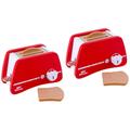 FAVOMOTO Wooden Toaster Toy 2pcs Wooden Toaster Toasters Kids Kitchen Toys Afternoon Tea Bamboo Puzzle Child Kids Wooden Toaster