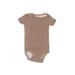 Carter's Short Sleeve Onesie: Brown Floral Motif Bottoms - Size 18 Month