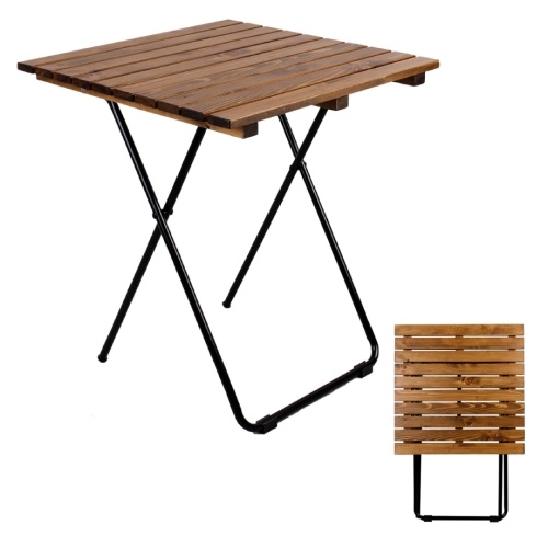 Lex Holz Metall Klapptisch Beistelltisch klappbar Holzfarbe braun Kieferholz klein : Braun Image