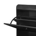 Orren Ellis Modern Minimalist Multifunctional Shoe Storage Cabinet w/ Pull-Down Seat Manufactured in Black | 47.21 H x 47.01 W x 9.41 D in | Wayfair