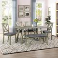 August Grove® Jacqueline Rectangular 60" L x 36" W Dining Set Wood in Brown/Gray | 29.9 H x 36 W x 60 D in | Wayfair