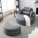 Accent Chair - Orren Ellis Accent Chair for Living Room Linen in Black/Brown | 33 H x 51 W x 51 D in | Wayfair 8D91B46457BA410B86222566FEF3F4A8