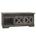 Gracie Oaks Eagleville Farmhouse Lift Top Coffee Table w/ 2 Open Cabinets & Shelf Wood in Gray | 17.9 H x 47.2 W x 21.7 D in | Wayfair