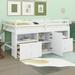 Harriet Bee Twin Size Loft Bed w/ 4 Drawers, Underneath Cabinet & Shelves, Metal in Brown | 43.3 H x 40.8 W x 81.8 D in | Wayfair