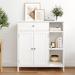 Winston Porter Rejwan Freestanding Bathroom Cabinet Manufactured Wood in White | 31.5 H x 29.5 W x 11.8 D in | Wayfair