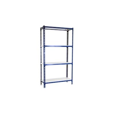 PROREGAL Schwerlastregal MID METAL SHARK | HxBxT 150x80x30cm | Fachlast 180kg | Blau-Weiß | Regal Standregal Werkstattregal Lagerregal Image