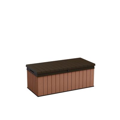 100 Gallon Resin Large Deck Box - Organization and Storage for Patio Furniture, Outdoor Cushions, Garden Tools and Pool Toys