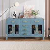 Nestfair 6-drawer and 2-Cabinet Retro Sideboard with Extra Large Storage Space