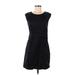 Theory Casual Dress - Mini Scoop Neck Sleeveless: Black Print Dresses - Women's Size 6