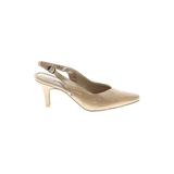 Life Stride Heels: Pumps Kitten Heel Classic Gold Solid Shoes - Women's Size 9 - Pointed Toe