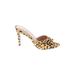 Steve Madden Mule/Clog: Slip On Stilleto Cocktail Party Yellow Leopard Print Shoes - Women's Size 8 1/2 - Open Toe