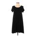 Old Navy Casual Dress - Shift Scoop Neck Short sleeves: Black Print Dresses - Women's Size X-Small