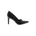 Franco Sarto Heels: Slip-on Stilleto Work Black Solid Shoes - Women's Size 8 - Pointed Toe