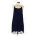 BCBGeneration Cocktail Dress - A-Line: Blue Solid Dresses - Women's Size Medium