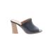 Qupid Mule/Clog: Slip-on Chunky Heel Bohemian Black Solid Shoes - Women's Size 7 1/2 - Open Toe