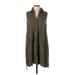 Sharagano Casual Dress - Shirtdress Collared Sleeveless: Green Solid Dresses - Women's Size 4