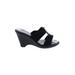 Italian Shoemakers Footwear Mule/Clog: Slip-on Wedge Casual Black Print Shoes - Women's Size 6 - Open Toe