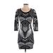 Say What? Casual Dress - Bodycon Scoop Neck 3/4 sleeves: Black Dresses - Women's Size Small